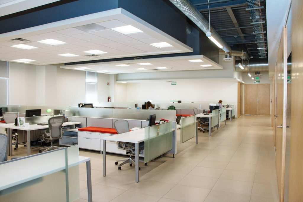 Bright, tidy open-plan office